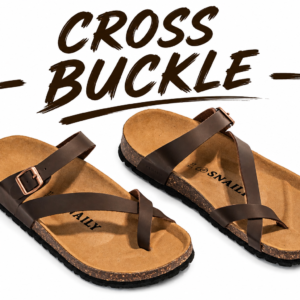 SNAILY SANDALS CROSS BUCKLE BROWN